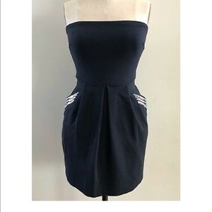 NWOT Boston Proper Blue strapless dress